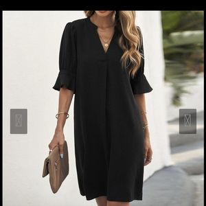 Black Rayon Shift Dress